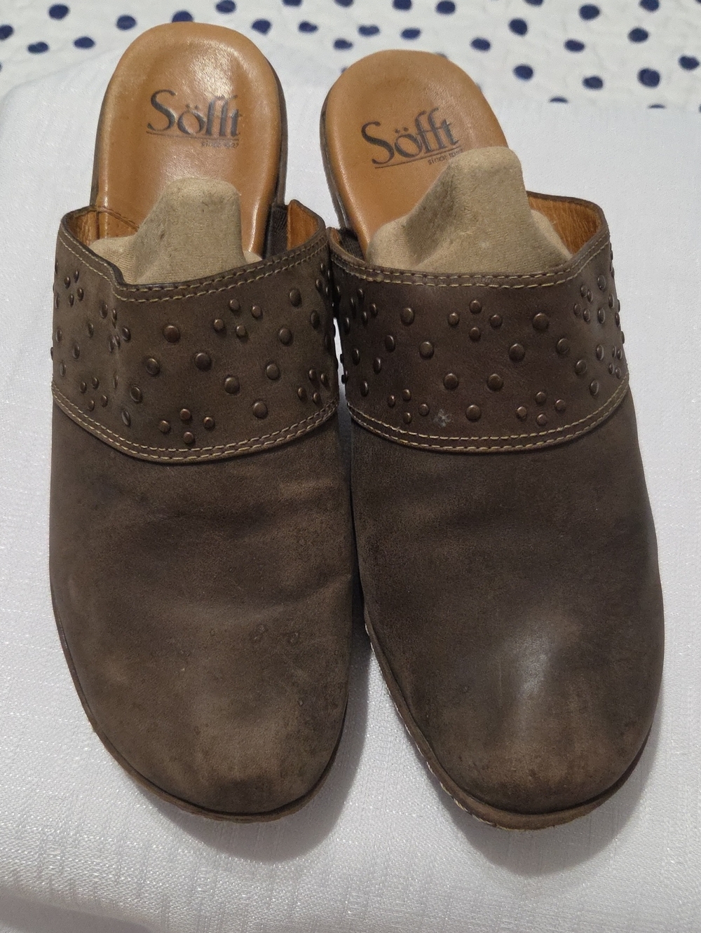 Söfft Brown Studded Slip-On Flats